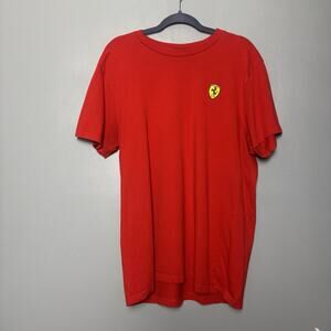 Scuderia Ferrari Men’s Red XL Logo Shirt Sleeve Shirt Car Exotic Racing Luxury